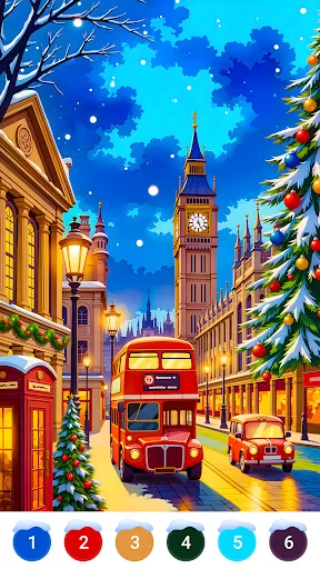 Gameplay screenshot 2 from Winter Snow Color by Numbers - Board game